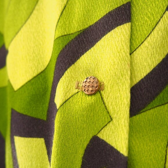 Vintage Pykettes Green Button Down Long Sleeve Top - Picture 3 of 6